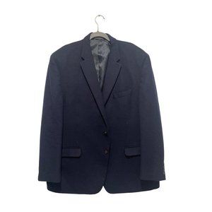 Mens Lauren Ralph‎ Lauren Navy Wool Cashmere 2 Button Suit Jacket Blazer 50R